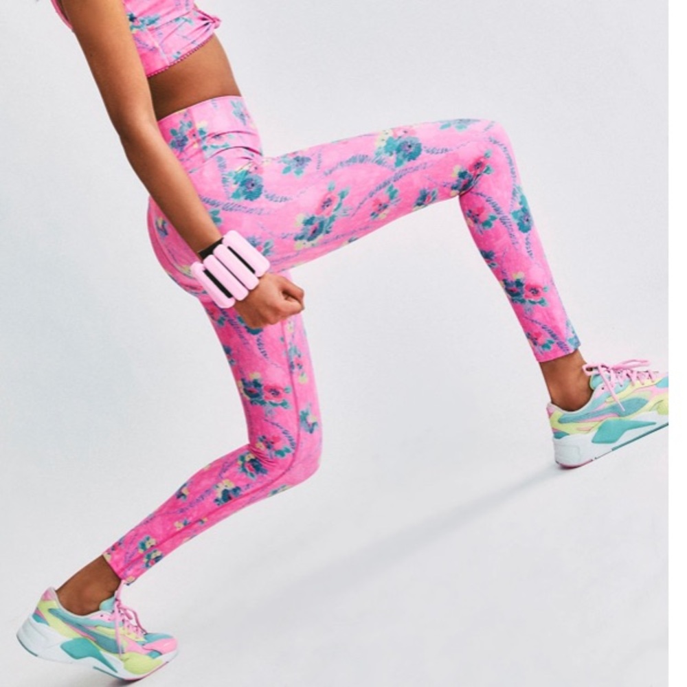 LOVESHACKFANCY x BEACH Piper Legging. Women’s Size Medium - Pink Floral - New